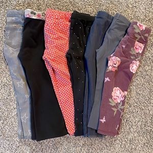 7 Toddler Girl Jeans and Leggings bundle